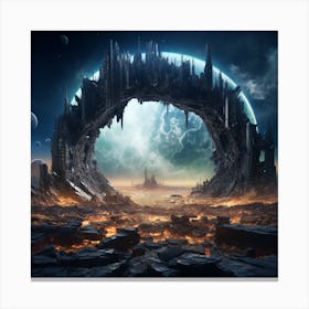 Igiracer Broken In Half Planet With Amazing City Inside 2 Canvas Print