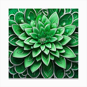Green Flower Canvas Print