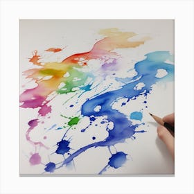 Watercolor Splatters Canvas Print