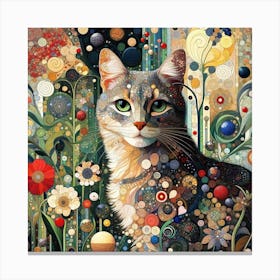 Cat in the style of collage-inspired 10 1 Canvas Print