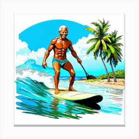 Mandela Surfing Canvas Print