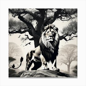 Lion In The Forest 26 Canvas Print