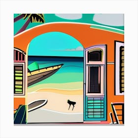 House On The Beach Canvas Print