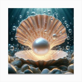 Pearl In A Shell Canvas Print