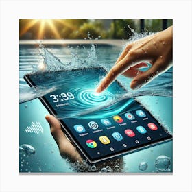 A High Tech Smart Tablet With A Hydrotouch Display Canvas Print