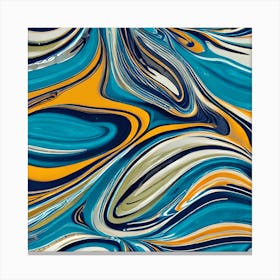 Swirls blue yellow white Canvas Print