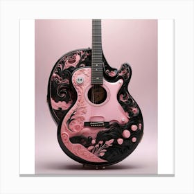 Rhapsody in Pink and Black Guitar Wall Art Collection 2 Canvas Print