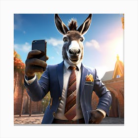 Donkey taking a picture of himself Canvas Print