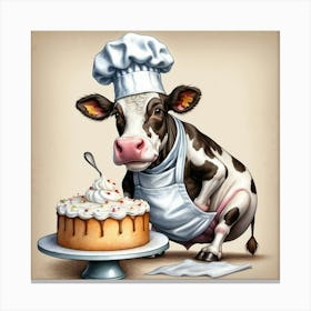 Chef Cow 10 Canvas Print