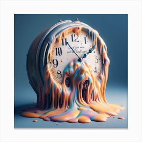 Clock Dripping Canvas Print