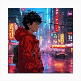 Boy In Red Jacket Canvas Print