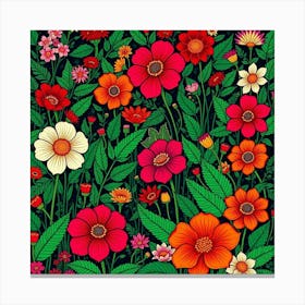 Colorful Flowers 4 Canvas Print