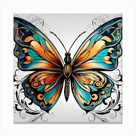 Butterfly Tattoo Design 1 Canvas Print