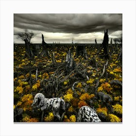 Dead Animals In A Field Canvas Print