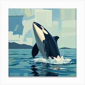 Orca Whale Jumping 1 Canvas Print