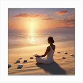 Meditation On The Beach Canvas Print