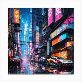 Neon City 14 Canvas Print
