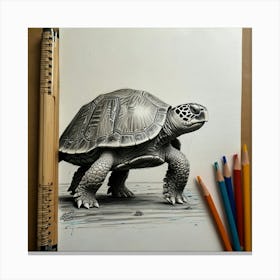 Turtle Drawing 5 Canvas Print