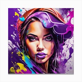  Splatters Girl Canvas Print