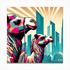 Dubai Camels Canvas Print