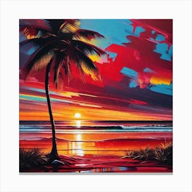 Sunset At The Beach 227 Canvas Print