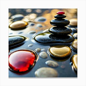 Pebbles In Water 1 Canvas Print