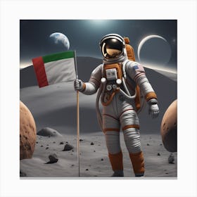 Astronaut On The Moon Canvas Print