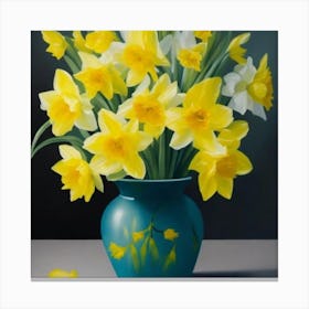 Daffodils In A Vase 7 Canvas Print