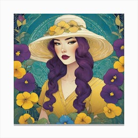 Girl In A Hat 1 Canvas Print