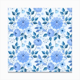 Watercolor Floral Pattern Canvas Print