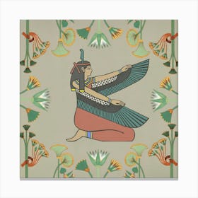 Egyptian Goddess Woman Wings Canvas Print