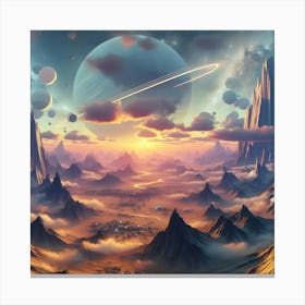 Space Landscape 5 Canvas Print