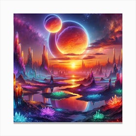 Planets In Space Canvas Print