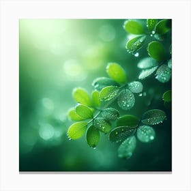 Raindrops on Leaves Canvas Print