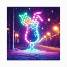 Neon Cocktail Canvas Print