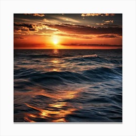 Sunset Over The Ocean 108 Canvas Print