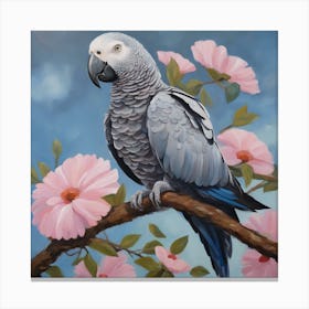 Parrot On A Branch Canvas Print