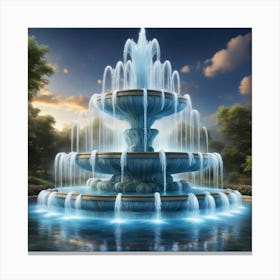 Fountain In The Park 1 Canvas Print