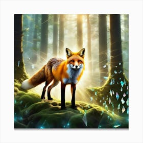 Fox In The Forest 32 Canvas Print