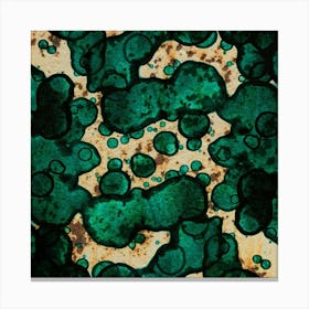 Abstract Green Spots Canvas Print