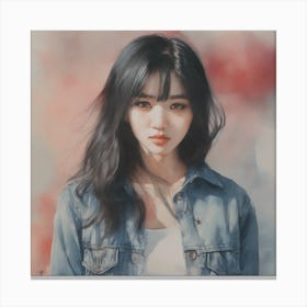 Asian Girl Painting Canvas Print