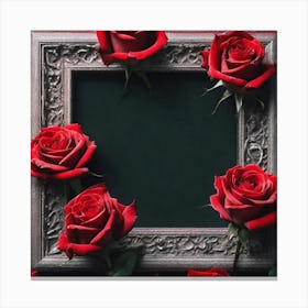 Frame With Roses 23 Canvas Print