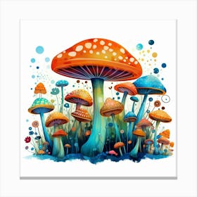 Colorful Mushrooms 7 Canvas Print