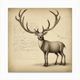 Deer With Antlers 1 Canvas Print