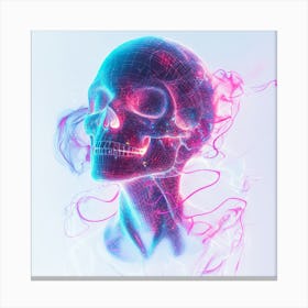 Skull With Smoke 1 Canvas Print