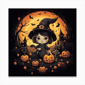 Halloween Witch Canvas Print