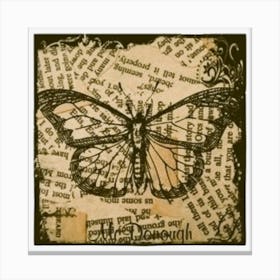 Butterfly On A Page Canvas Print