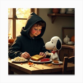 Snoopy And Peanuts 4 Canvas Print