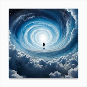 Man Standing In A Cloud Canvas Print