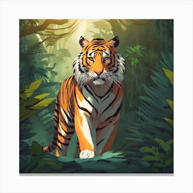 Tiger In The Jungle 40 Canvas Print